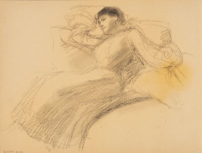 Odpoczywająca kobieta autorstwa Albert Edelfelt