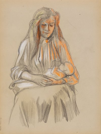 Matka i dziecko autorstwa Albert Edelfelt