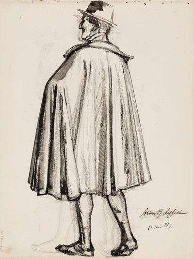 Mężczyzna w pelerynie autorstwa Albert Edelfelt