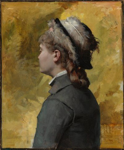 Młoda kobieta w szarości autorstwa Albert Edelfelt