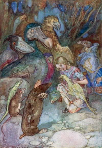 Ilustracja do Alicji w Krainie Czarów (litografia kolorowa) autorstwa Albert Edward Jackson