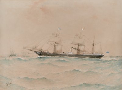 Afrykański Królewski Parowiec Pocztowy, Lagos,  Dyson Weston dowódca autorstwa Albert Ernest Markes