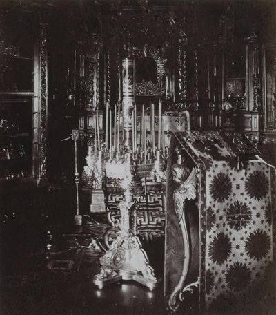 Kaplica domowa w chacie Piotra Wielkiego w Petersburgu, 1872 r. autorstwa Albert Felisch
