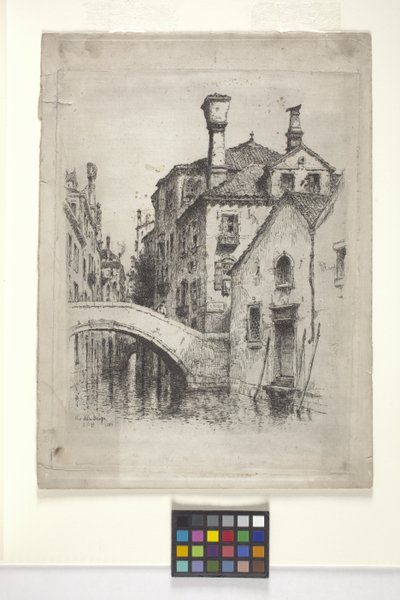 Rio Della Senza, Wenecja (akwaforta) autorstwa Albert Fitch Bellows