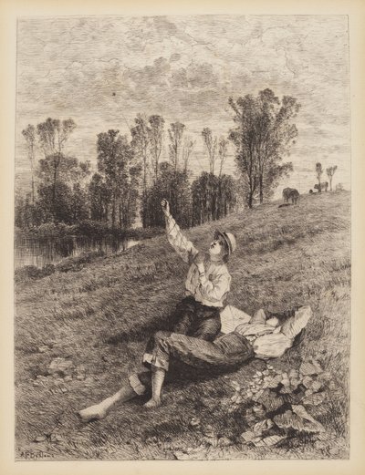 Bez tytułu (Chłopcy lecący latawcem) autorstwa Albert Fitch Bellows
