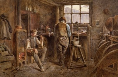 Warsztat odrzutowy, Whitby (akwarela na papierze) autorstwa Albert George Stevens
