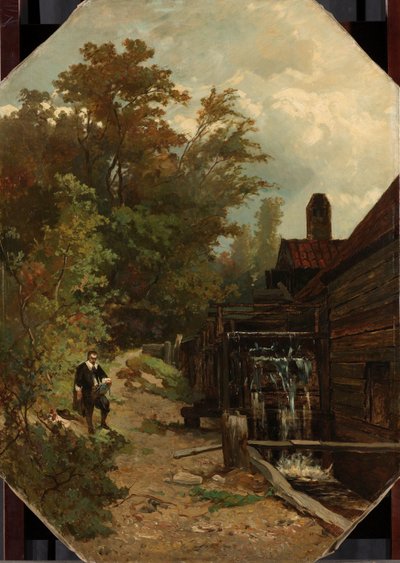 Jacob van Ruisdael szkicujący młyn wodny autorstwa Albert Gerard Bilders