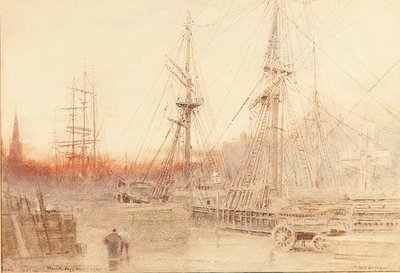 Bristol, po zakończeniu dnia pracy autorstwa Albert Goodwin