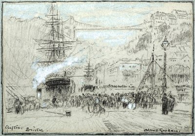 Clifton, Bristol (tusz, kreda i akwarela) autorstwa Albert Goodwin