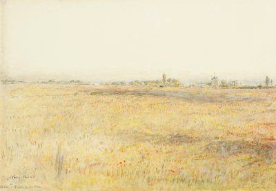 Pola kukurydzy, Hooe. Bexhill nad morzem (akwarela z tuszem) autorstwa Albert Goodwin