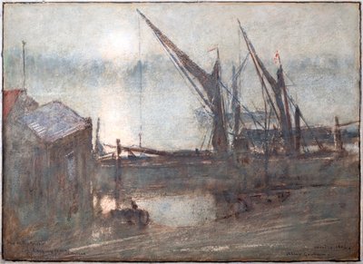 Mgła nad rzeką, Cheyney Walk, Chelsea autorstwa Albert Goodwin