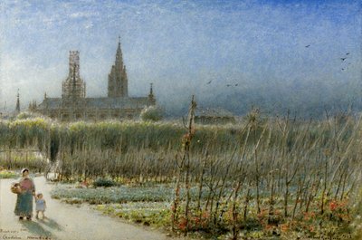 Fasola francuska z Caudebec w Normandii autorstwa Albert Goodwin