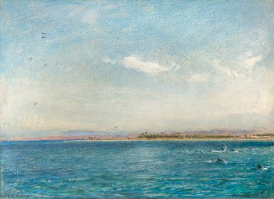 Zatoka Sueska (akwarela z akwarelą) autorstwa Albert Goodwin