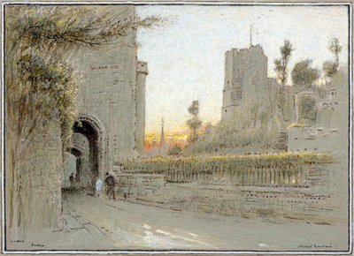 Lewes, Sussex (akwarela) autorstwa Albert Goodwin