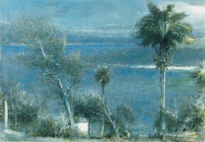 Światło księżyca w Port Antonio na Jamajce, autorstwa Albert Goodwin