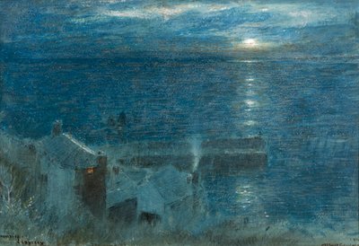 Wschód księżyca w Clovelly autorstwa Albert Goodwin