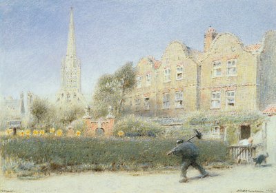Norwich i kominiarz, 1923 (wc na papierze) autorstwa Albert Goodwin