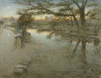 Nad rzeką, Ripon autorstwa Albert Goodwin