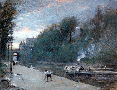 The Canal, Chichester (pióro i tusz z akwarelą i farbą do ciała na papierze) autorstwa Albert Goodwin