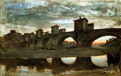 Ponte alla Grecia, przed rozbiórką, Florencja autorstwa Albert Goodwin