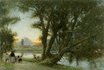Wioska…, c.1860-c.1932 (olej, długopis i atrament na pokładzie) autorstwa Albert Goodwin