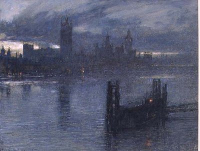 Westminster z mostu Lambeth autorstwa Albert Goodwin