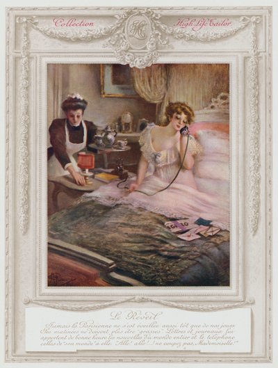 Belle Epoque Paris, Modna pani budząca się (kolor lito) autorstwa Albert Guillaume