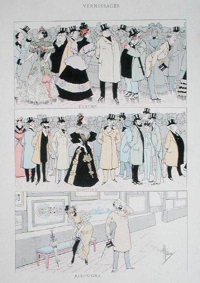 Otwarcie galerii, ok. 1900 (kolor lito) autorstwa Albert Guillaume