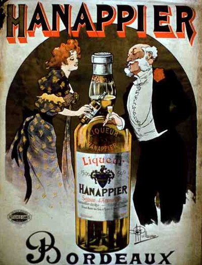 Plakat reklamujący likier Hanappier, Bordeaux (kolor lito) autorstwa Albert Guillaume