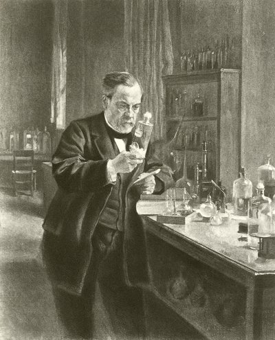 Dr Louis Pasteur w swoim laboratorium (wklęsłodruk) autorstwa Albert Gustaf Aristides Edelfelt