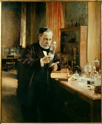 Portret Louisa Pasteura w jego laboratorium autorstwa Albert Gustaf Aristides Edelfelt