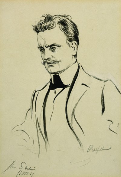 Portret kompozytora Jeana Sibeliusa, mały półtora, autorstwa Albert Gustaf Aristides Edelfelt