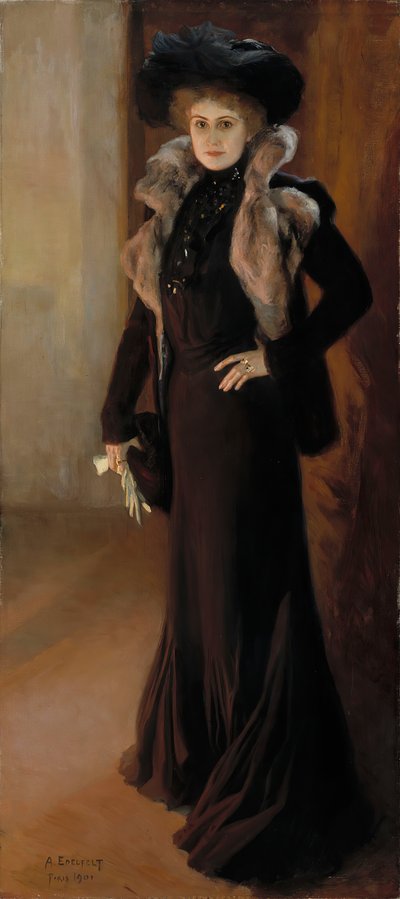 Portret śpiewaczki operowej Aino Actté 1876-1944, 1901. autorstwa Albert Gustaf Aristides Edelfelt