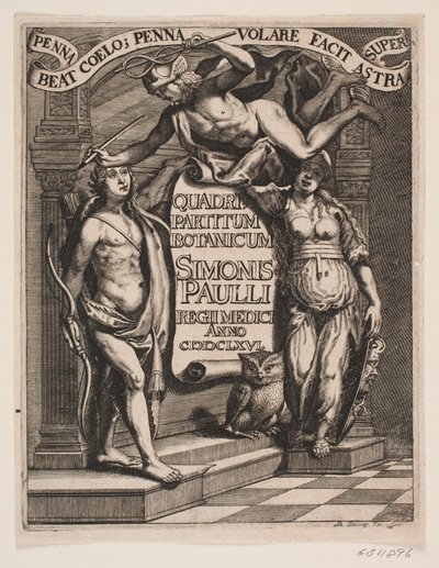 Titelblad til Simon Paulli, „Quadripartitum Botanicum”, 1667 autorstwa Albert Haelwegh