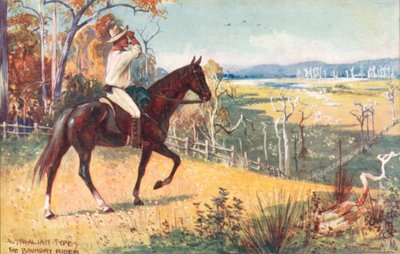 Typy australijskie: Boundary Rider (color litho) autorstwa Albert Henry Fullwood