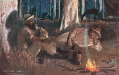 Typy australijskie: The Teamster (kolorowa litografia) autorstwa Albert Henry Fullwood