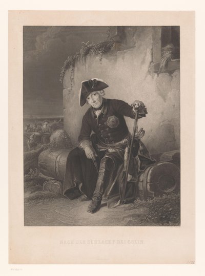 Fryderyk Wielki po bitwie pod Kolin Nach der Schlacht bei Colin (tytuł na obiekcie) autorstwa Albert Henry Payne
