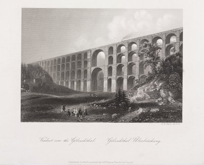 Wiadukt nad Golzschthal, Saksonia, ok. 1840 r. autorstwa Albert Henry Payne