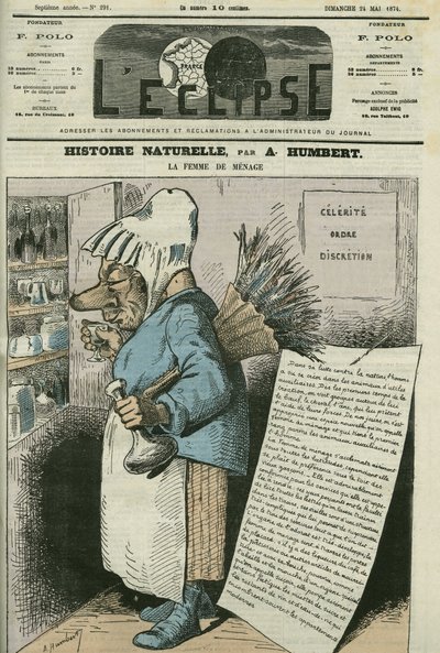 Karykatura „Gospodyni, historia naturalna”. Okładka w „” L
