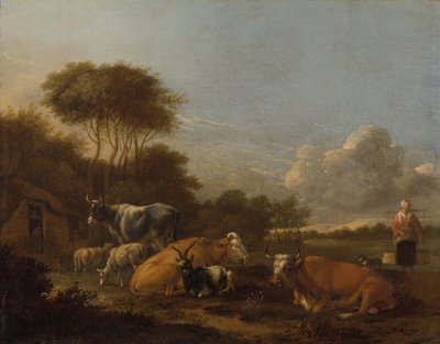 Krajobraz z bydłem autorstwa Albert Jansz Klomp