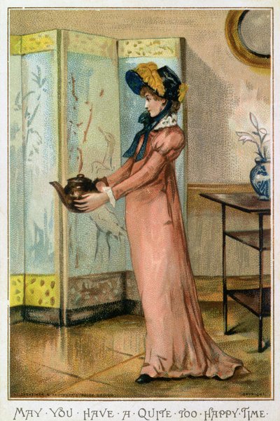 Obyś miał zbyt szczęśliwy czas, wiktoriańska kartka bożonarodzeniowa, wyd. Hildesheimer und Faulkner, Londyn, ok. 1880 r. autorstwa Albert Jnr. Ludovici