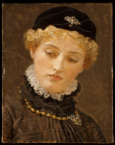 Ellen Terry jako Portia w „Kupiec wenecki”, c.1885 autorstwa Albert Joseph Moore