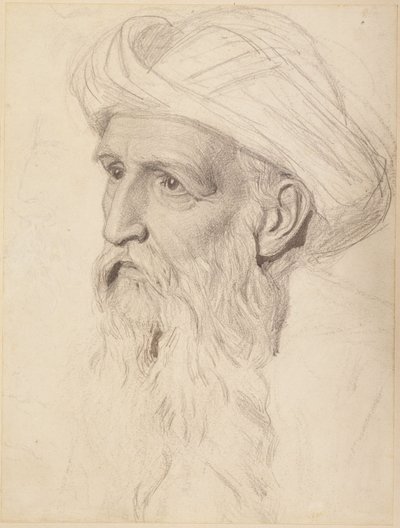 Studium dla Głowy Eliasza, 1860-61 autorstwa Albert Joseph Moore