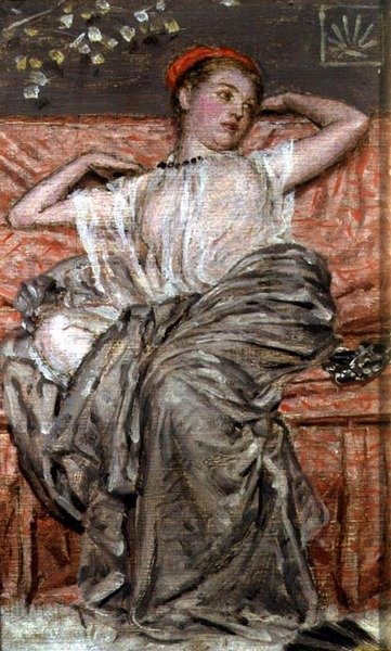 Studium drapowanej postaci (olej) autorstwa Albert Joseph Moore