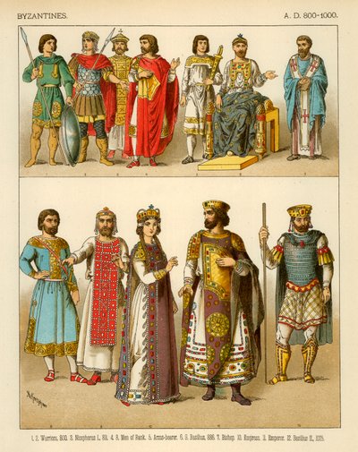 Kostium Bizantyjczyków 800-1000 AD autorstwa Albert Kretschmer