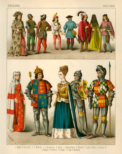 Kostium angielski 1450-1500 autorstwa Albert Kretschmer