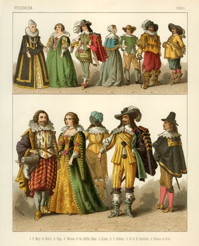Kostiumy francuskie 1600 autorstwa Albert Kretschmer
