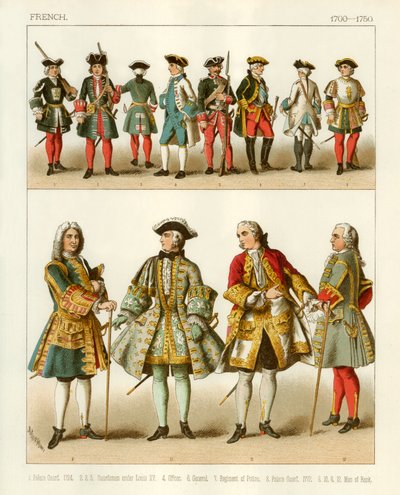 Kostiumy francuskie 1700-1750 autorstwa Albert Kretschmer