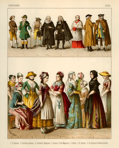 Niemieckie kostiumy 1700 autorstwa Albert Kretschmer
