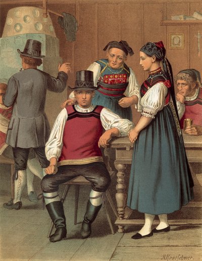Strój niemiecki, Baden, Rickesbach autorstwa Albert Kretschmer